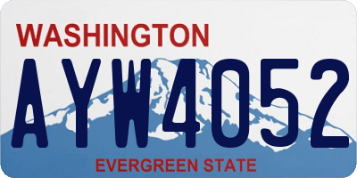 WA license plate AYW4052
