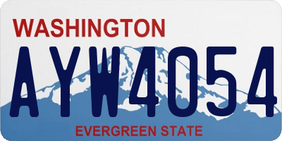 WA license plate AYW4054