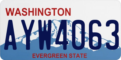 WA license plate AYW4063
