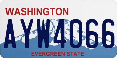 WA license plate AYW4066