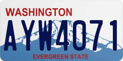 WA license plate AYW4071