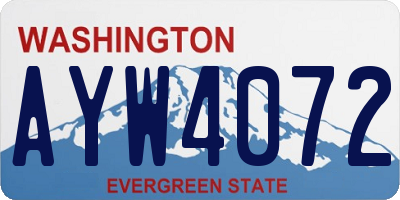 WA license plate AYW4072