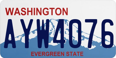 WA license plate AYW4076
