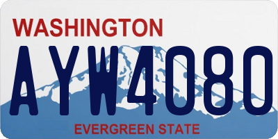WA license plate AYW4080