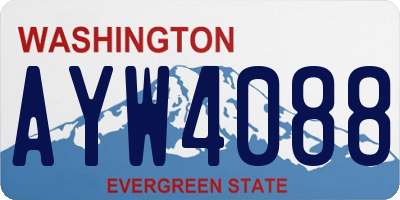 WA license plate AYW4088