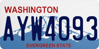 WA license plate AYW4093