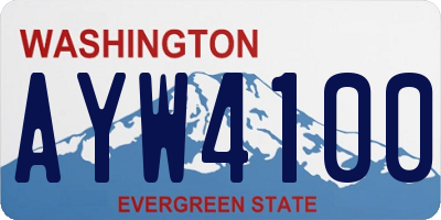 WA license plate AYW4100