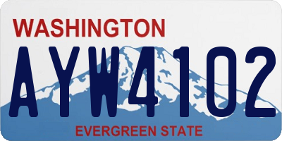 WA license plate AYW4102