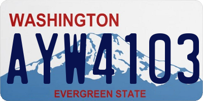 WA license plate AYW4103