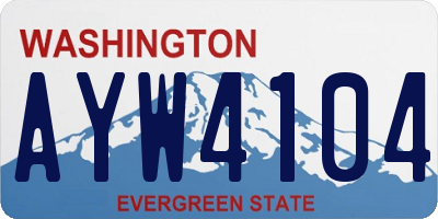 WA license plate AYW4104