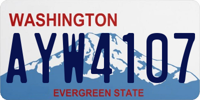 WA license plate AYW4107