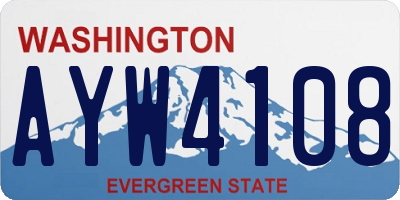 WA license plate AYW4108