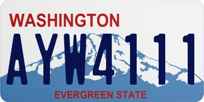 WA license plate AYW4111