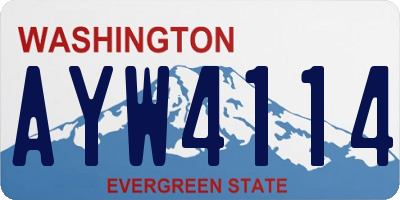 WA license plate AYW4114