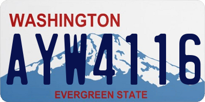 WA license plate AYW4116