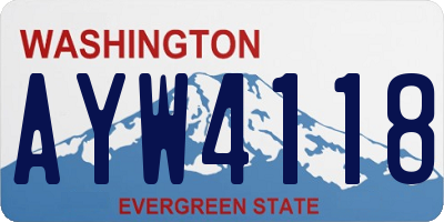 WA license plate AYW4118