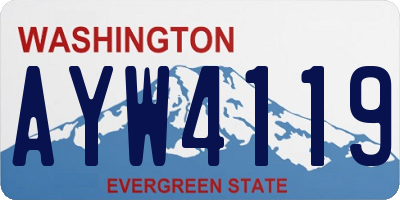 WA license plate AYW4119