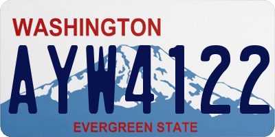 WA license plate AYW4122