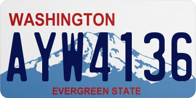 WA license plate AYW4136