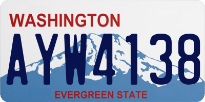 WA license plate AYW4138