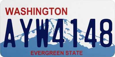 WA license plate AYW4148