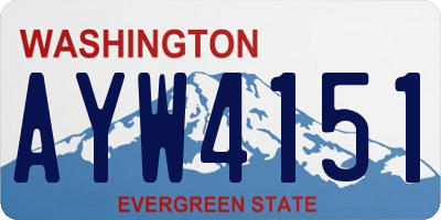 WA license plate AYW4151