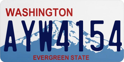 WA license plate AYW4154