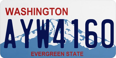 WA license plate AYW4160