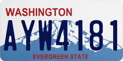 WA license plate AYW4181