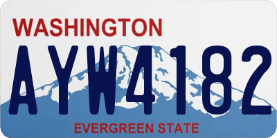 WA license plate AYW4182