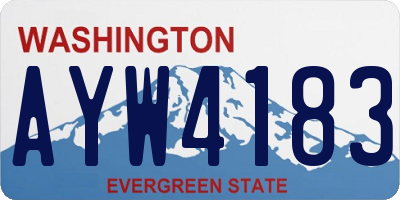 WA license plate AYW4183