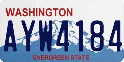 WA license plate AYW4184