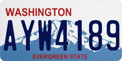 WA license plate AYW4189