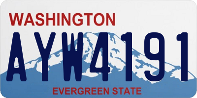 WA license plate AYW4191