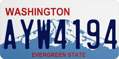 WA license plate AYW4194