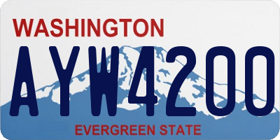 WA license plate AYW4200