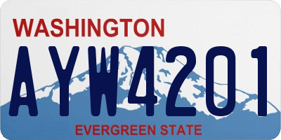 WA license plate AYW4201