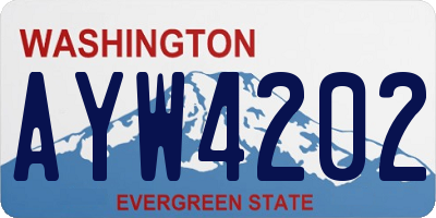 WA license plate AYW4202