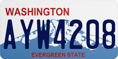 WA license plate AYW4208