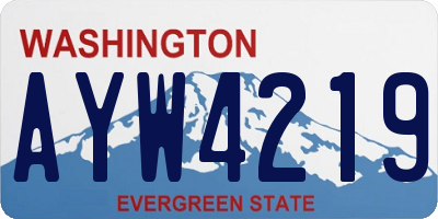 WA license plate AYW4219