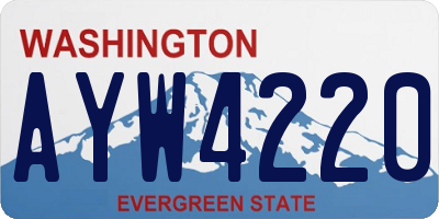 WA license plate AYW4220