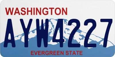 WA license plate AYW4227