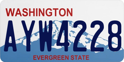 WA license plate AYW4228