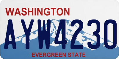 WA license plate AYW4230