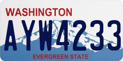 WA license plate AYW4233