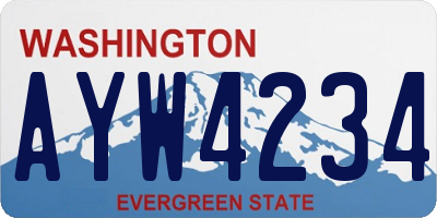WA license plate AYW4234