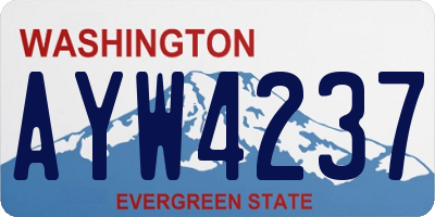 WA license plate AYW4237