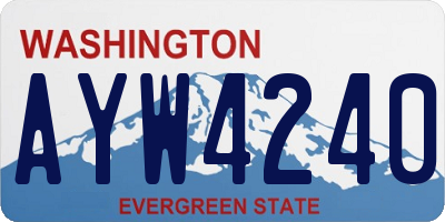 WA license plate AYW4240