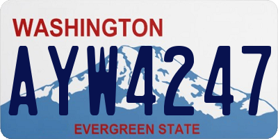 WA license plate AYW4247