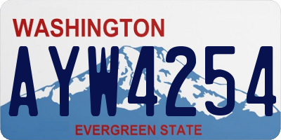 WA license plate AYW4254